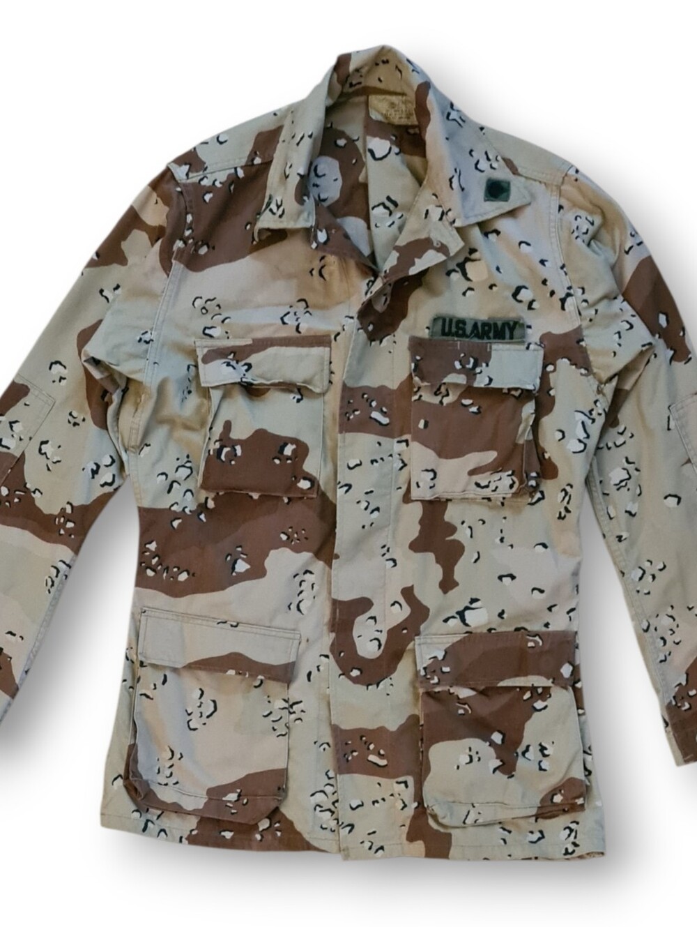 Vintage Military Chocolate Chip Desert Camo Combat Coat Size Small Extra Long